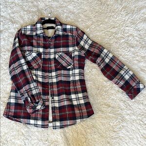 Ci Sono Red and White Button Down Shirt Classic Plaid 2